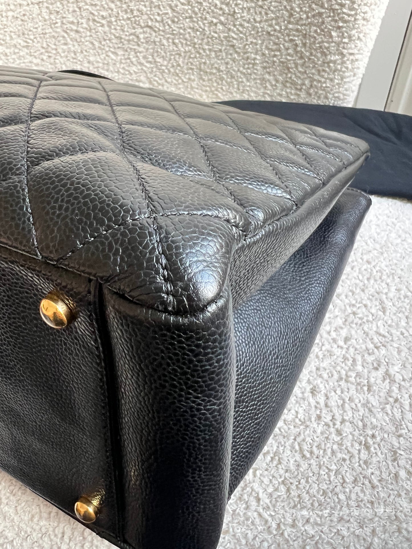 Chanel XL Black Caviar Grand Shopper Tote Gold Hardware (GST)