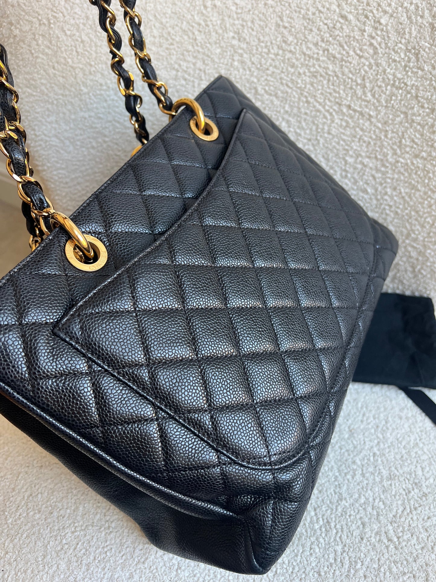 Chanel Black Caviar Grand Shopper Tote Gold Hardware (GST)
