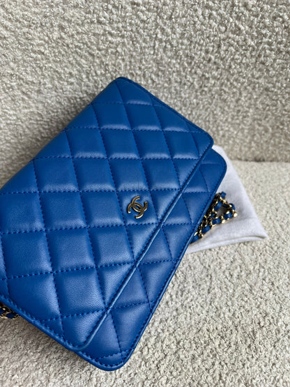 Chanel Blue Lambskin Wallet on Chain (RRP £2,930)