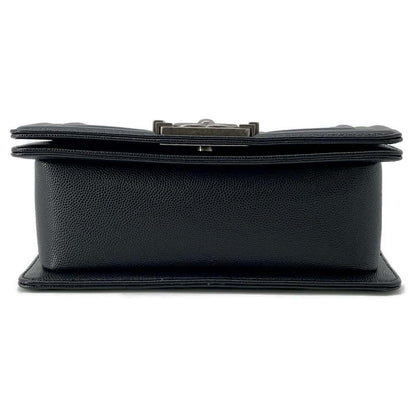 Chanel Boy Chanel ChainShoulder Bag Black A67085 Caviar Leather Size Small