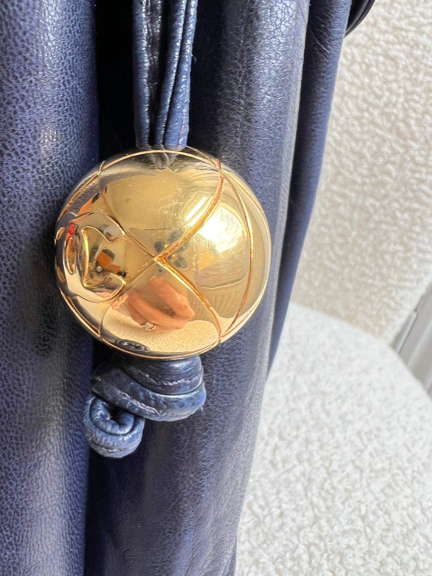 Chanel Vintage Navy Lambskin Chain Tote with 24k Gold Hardware