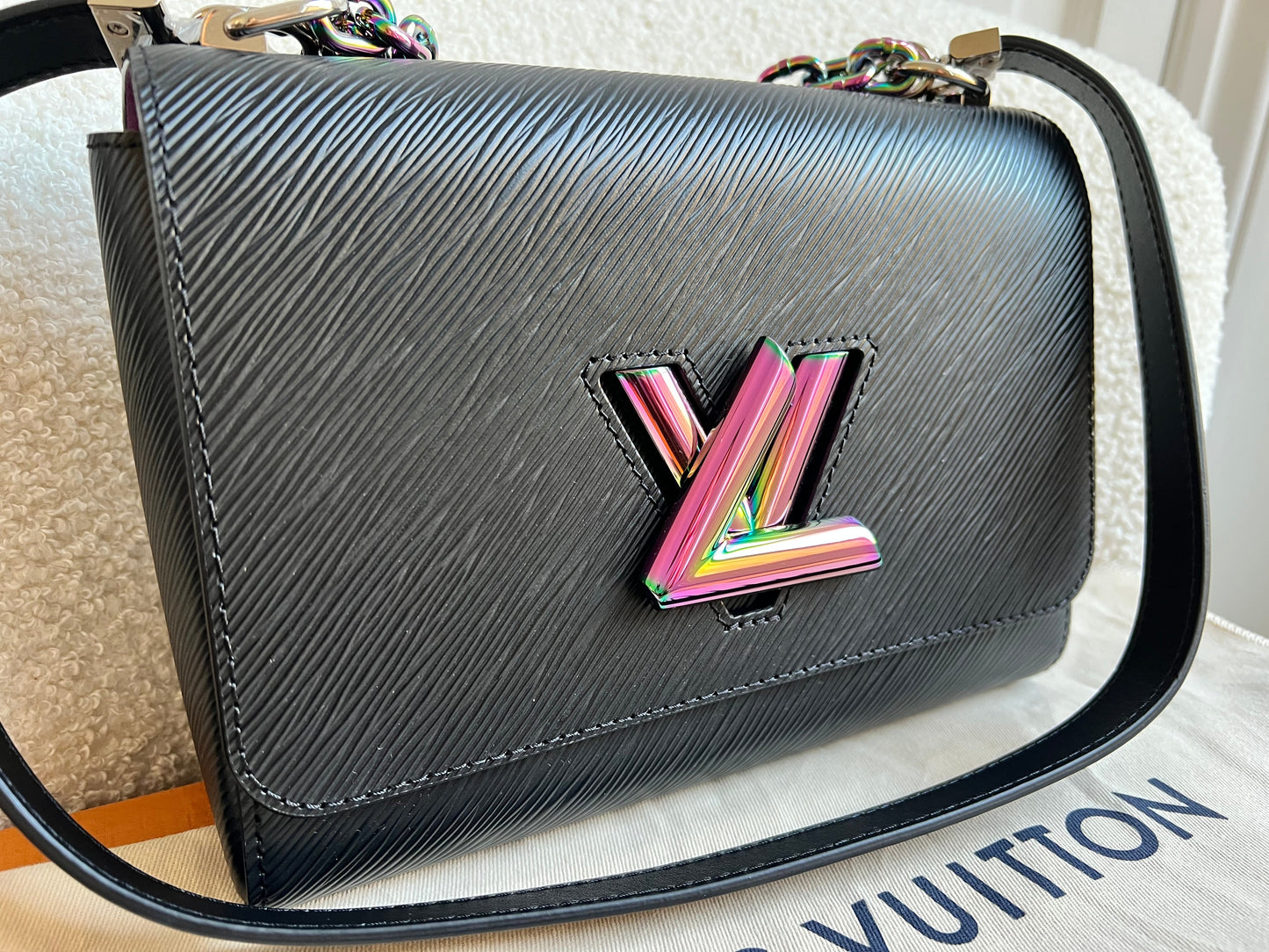 Louis Vuitton Black Triple Chain Twist MM Shoulder Bag (RRP £3550)