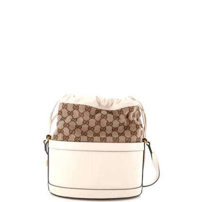 Horsebit 1955 Bucket Crossbody Bag Leather and GG Canvas Small