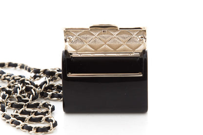 Chanel Flap Quilted Lambskin Black Gold Chain Shoulder Bag