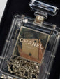 Chanel Minaudiere No 5 Perfume Clutch Transparent Plexiglass Light Gold Hardware