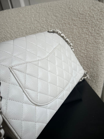 Chanel Medium Classic Flap in White Caviar (RRP £9090)
