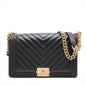 Chanel Boy Chanel 28 Chain Shoulder Bag Black Gold 28th A92193