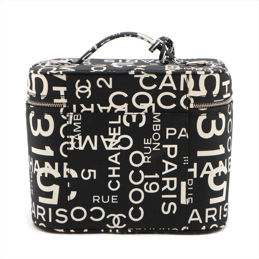 Chanel Basic Canvas Vanity Bag Black Silver G 7th