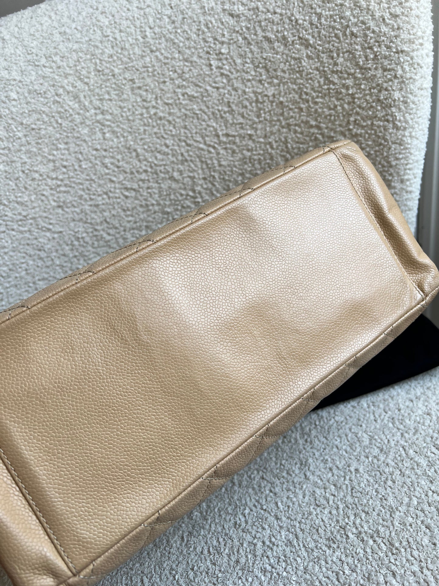 Chanel Beige Caviar Grand Shopper Tote gold hardware (GST)