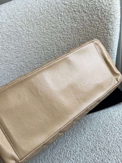 Chanel Beige Caviar Grand Shopper Tote gold hardware (GST)