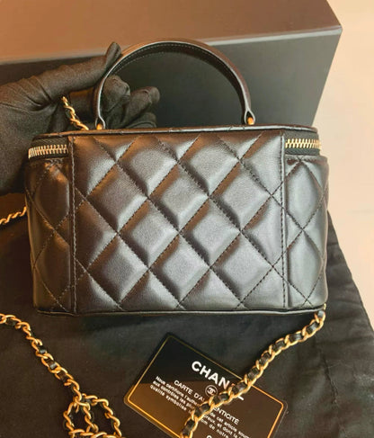Chanel Vanity Lambskin Black Clutch