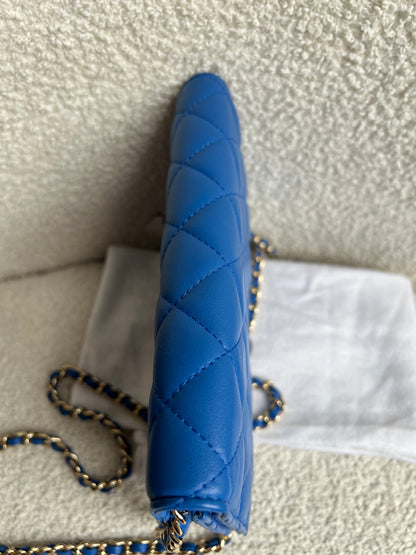 Chanel Blue Lambskin Wallet on Chain (RRP £2,930)