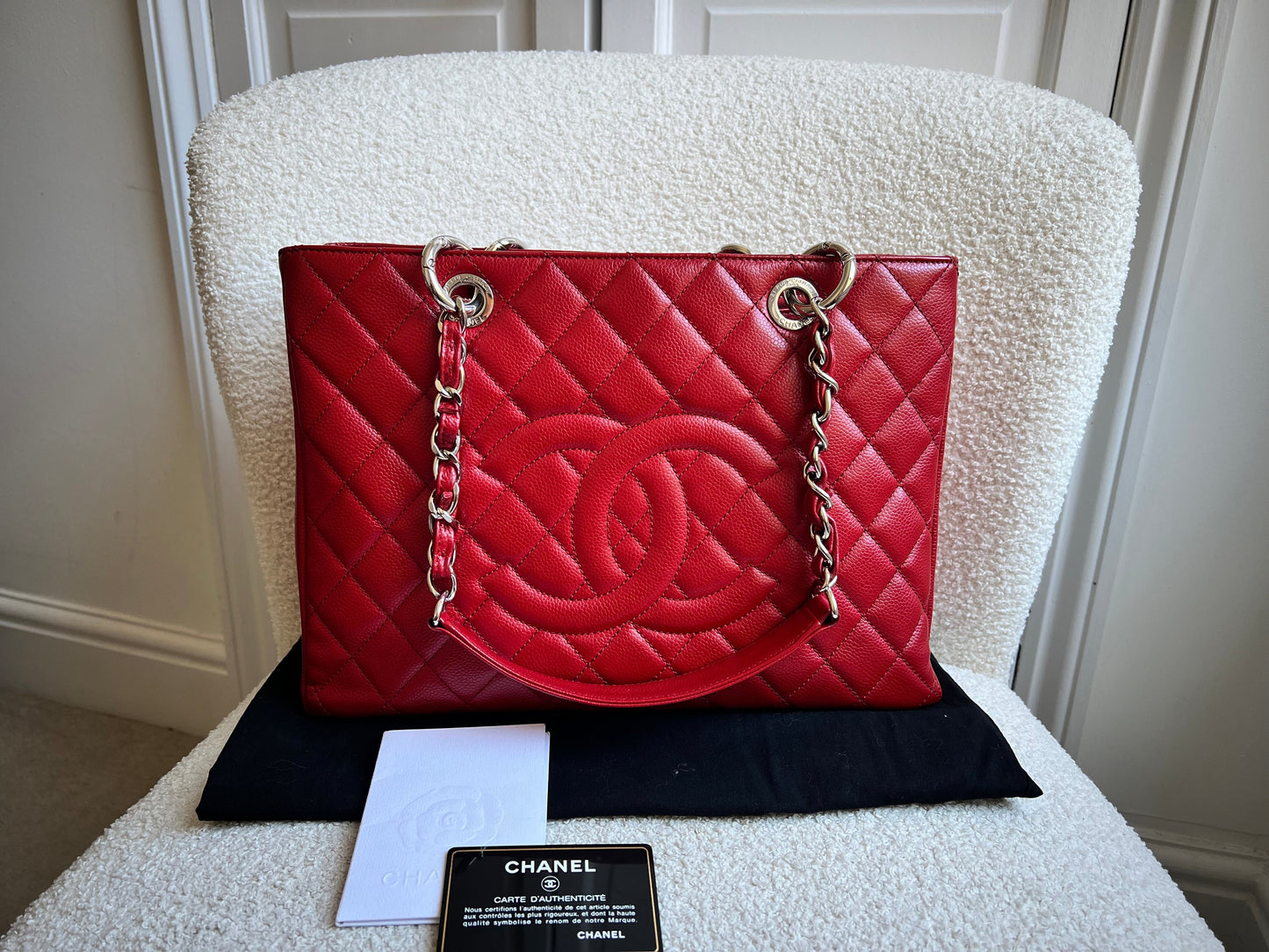 Chanel Red Caviar Grand Shopper Tote (GST)