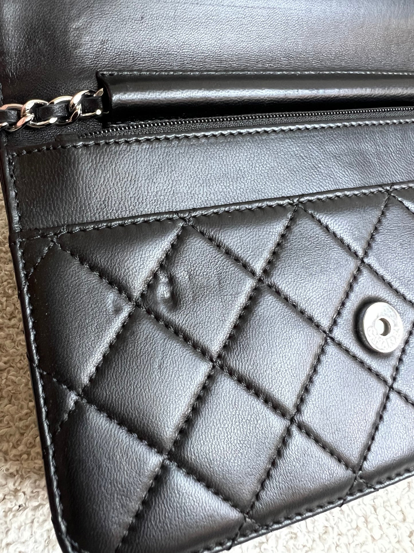 Chanel Wallet on Chain in Black Lambskin Silver Hardware (RRP £2,930)