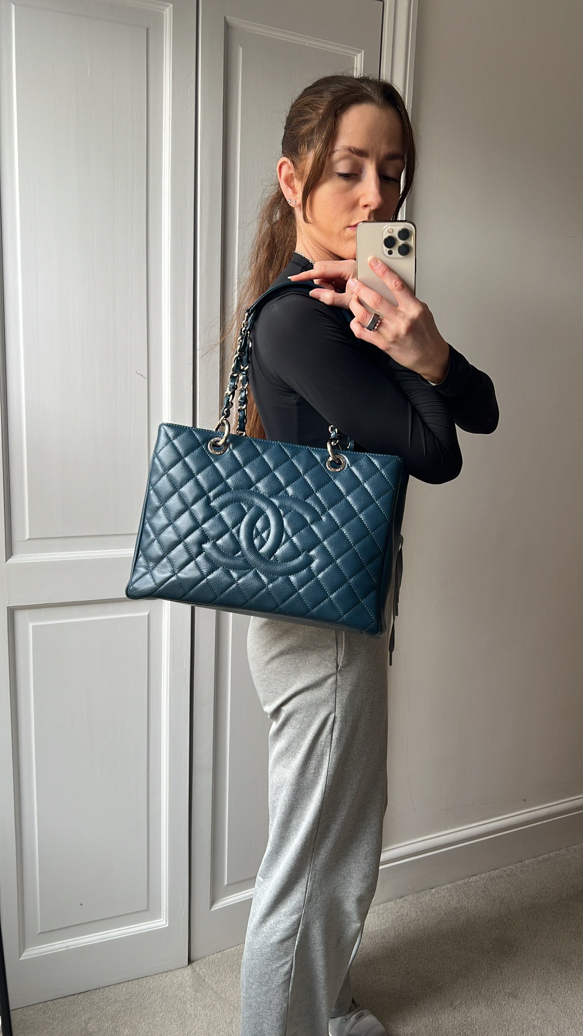 Chanel Dark Blue Blue Caviar Grand Shopper Tote (GST)
