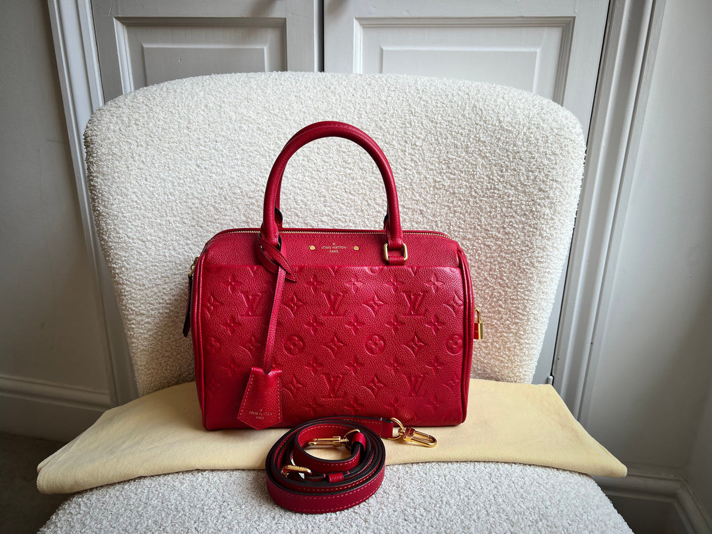 Louis Vuitton Speedy 25 Red Empreinte (RRP £1,840)