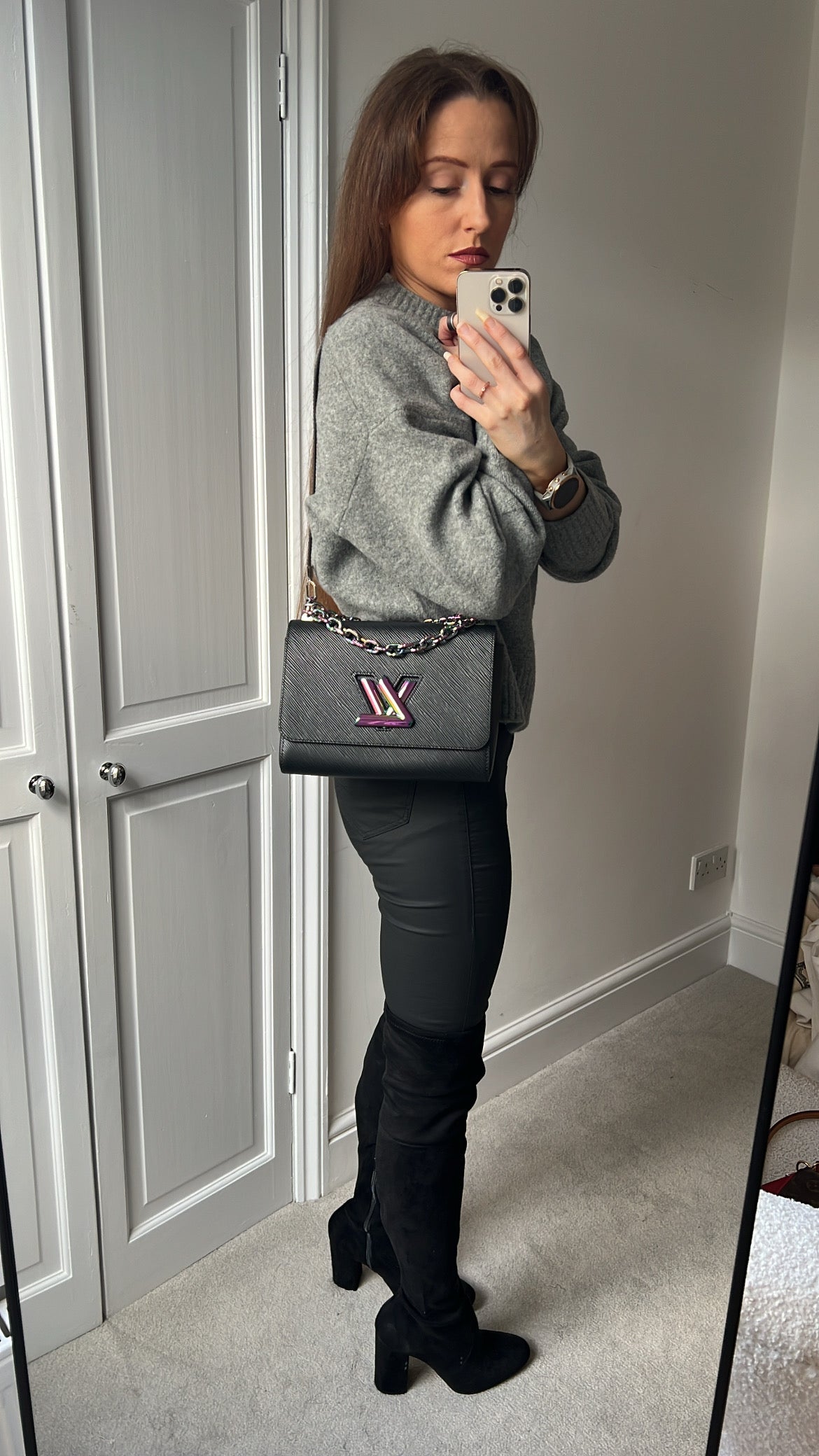 Louis Vuitton Black Triple Chain Twist MM Shoulder Bag (RRP £3550)