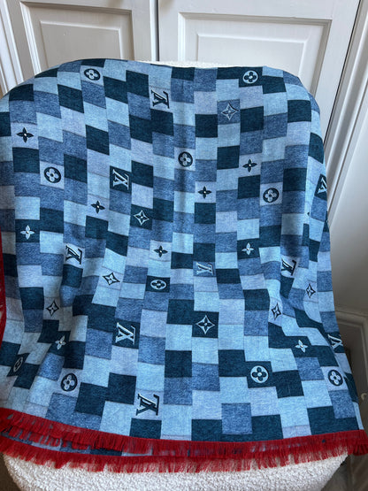 Louis Vuitton Monogram Denim Check Shawl (RRP £550)