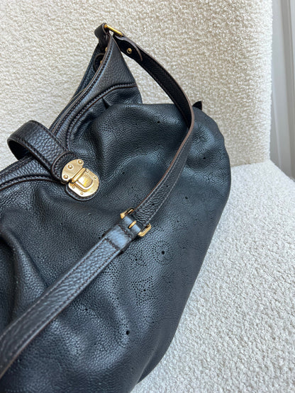 Louis Vuitton Black Monogram Mahina Leather Shoulder Bag
