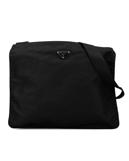 Nylon Zip Top Crossbody Bag with Adjustable Strap