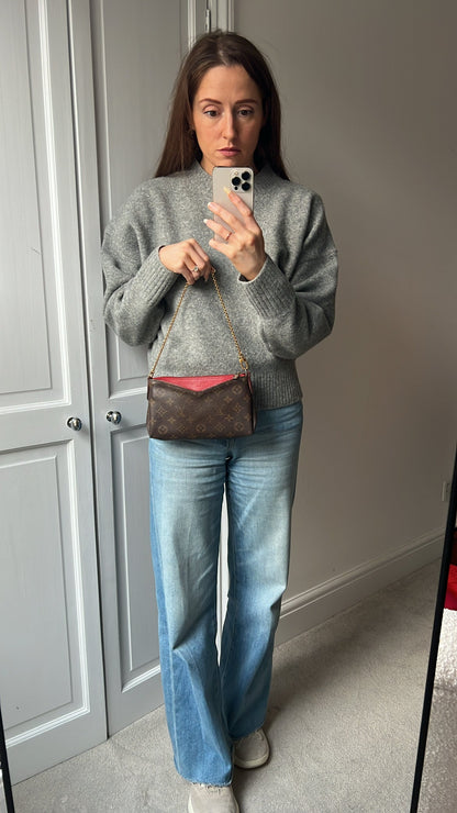 Louis Vuitton Red and Monogram Pallas Pochette