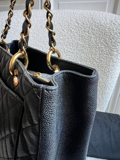Chanel Black Caviar Grand Shopper Tote Gold Hardware (GST)