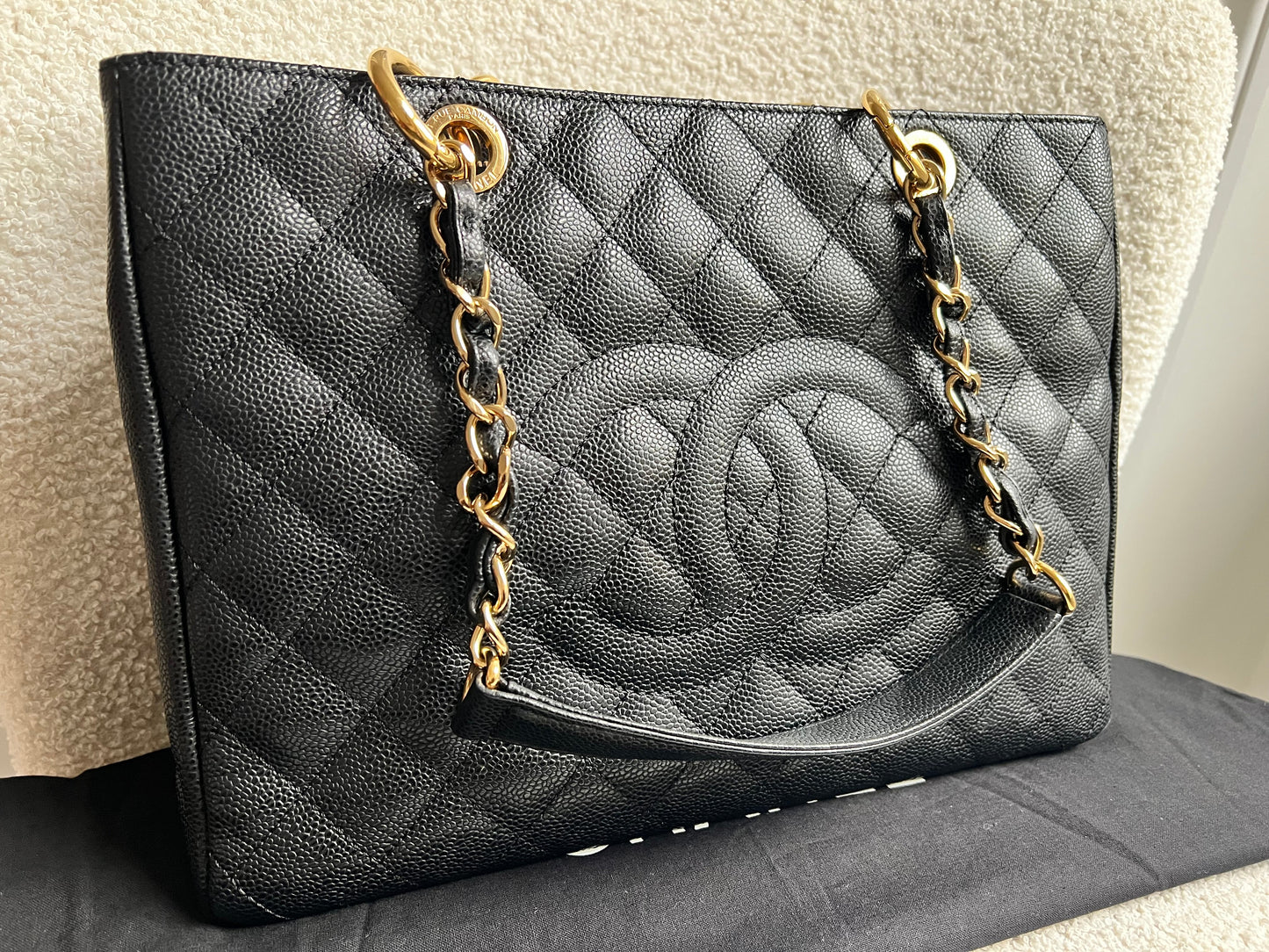 Chanel Black Caviar Grand Shopper Tote Gold Hardware (GST)