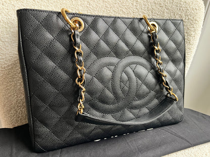 Chanel Black Caviar Grand Shopper Tote Gold Hardware (GST)