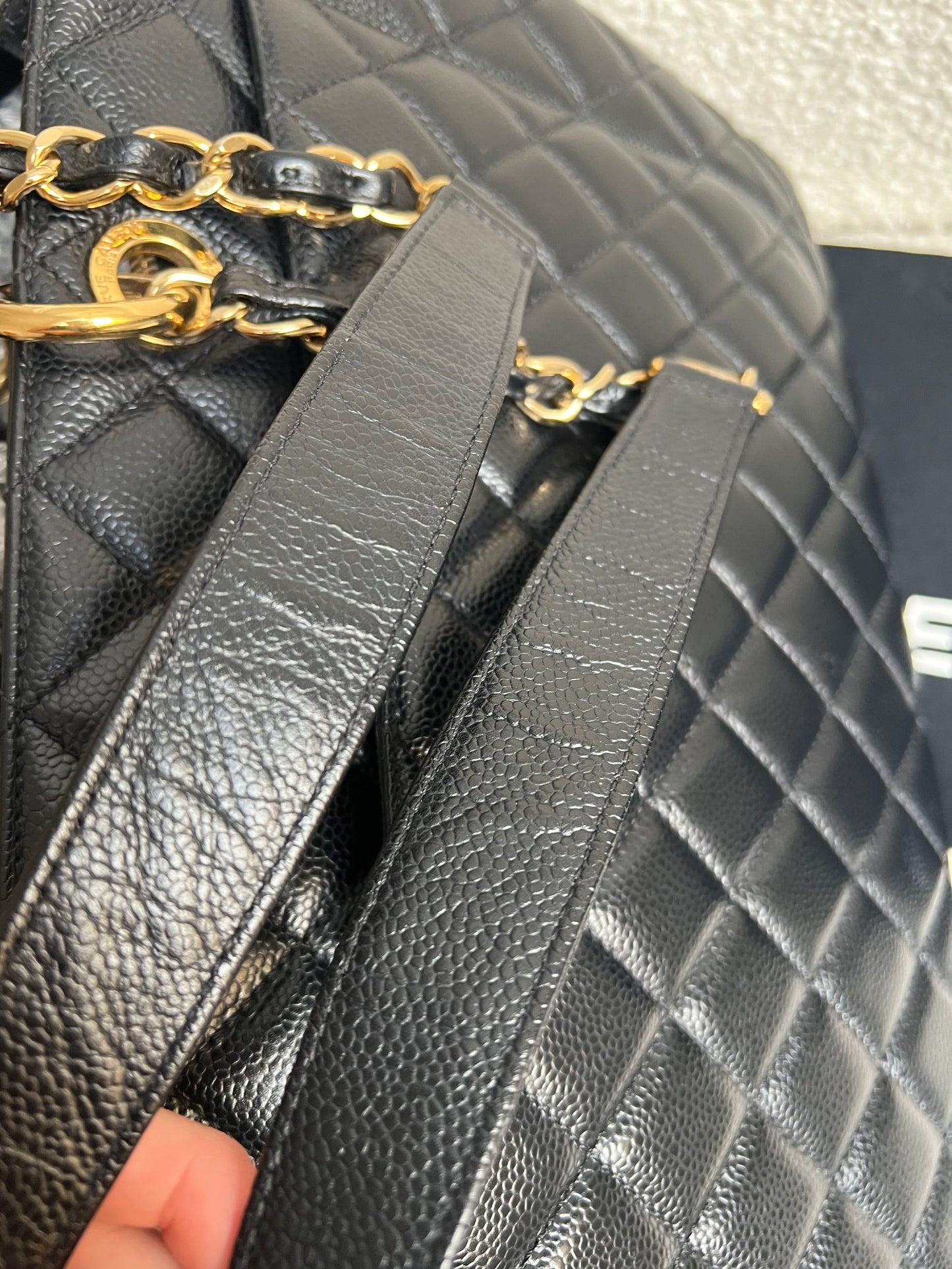 Chanel XL Black Caviar Grand Shopper Tote Gold Hardware (GST)