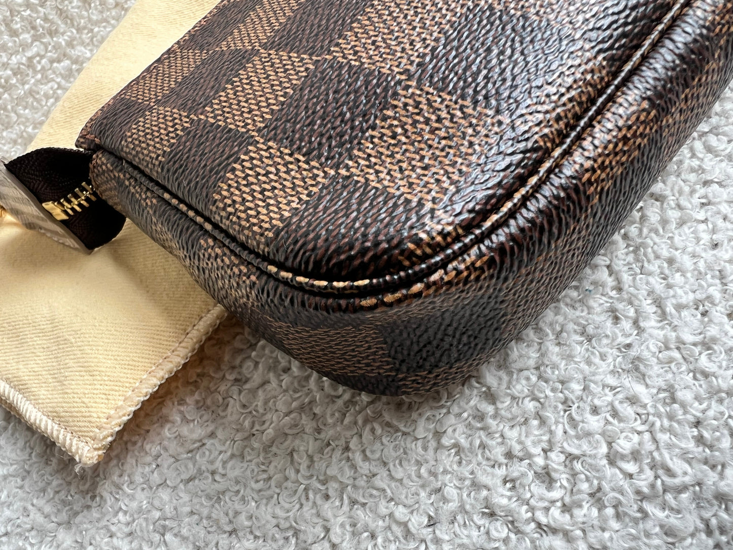 Louis Vuitton Limited Edition Trunks and Locks Mini Pochette Accessoires in Damier Ebene