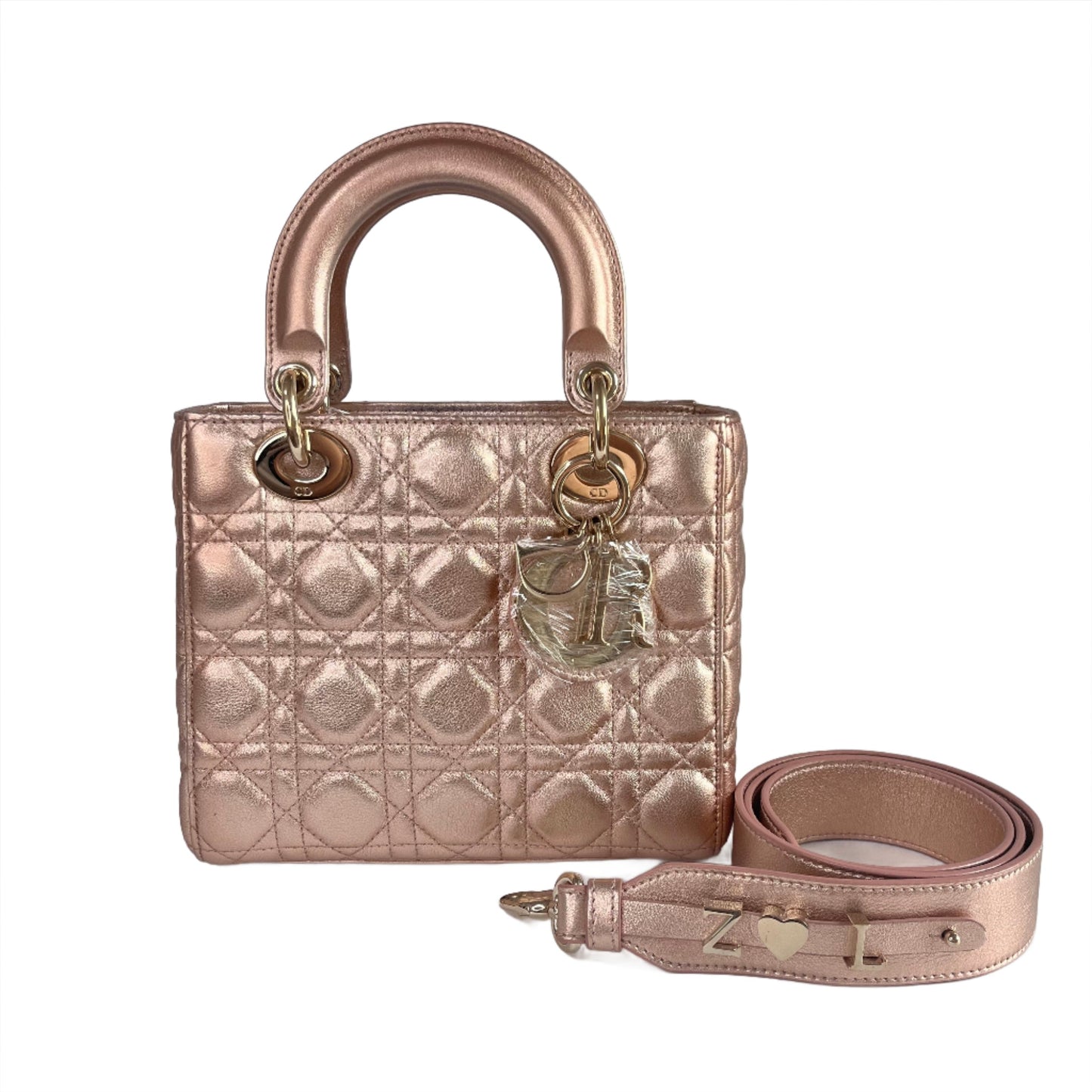 Lady Dior ABCdior Small Pink Irediscent and Metallic Cannage Lambskin Handbag