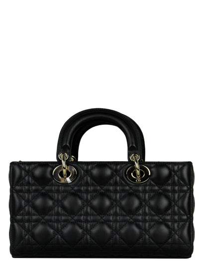 Christian Dior Black Cannage Lambskin Quilted Leather Lady D-Joy Bag
