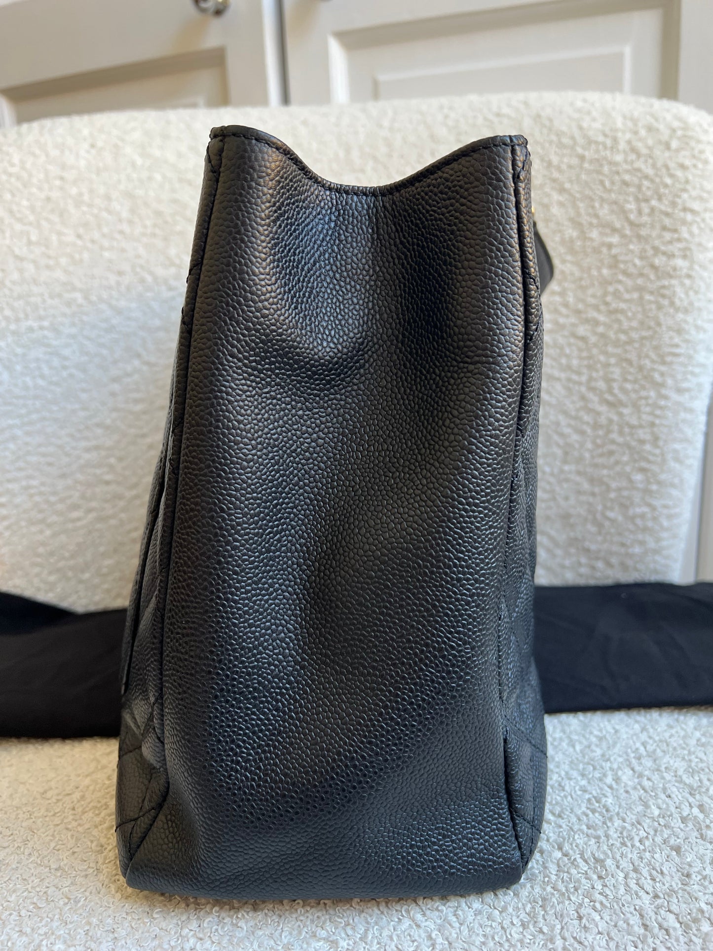 Chanel Black Caviar Grand Shopper Tote (GST) Silver Hardware