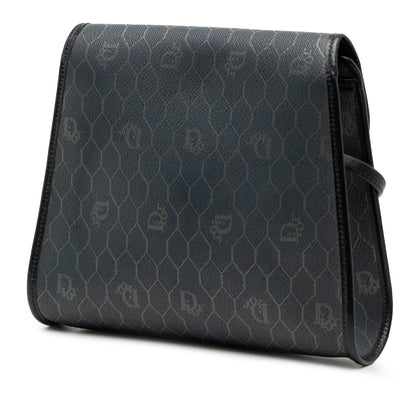 Blue Dior Honeycomb Coated Canvas Crossbody