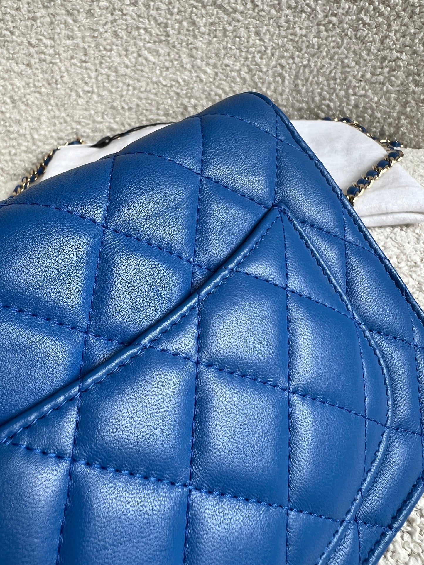 Chanel Blue Lambskin Wallet on Chain (RRP £2,930)