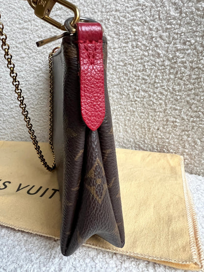 Louis Vuitton Red and Monogram Pallas Pochette