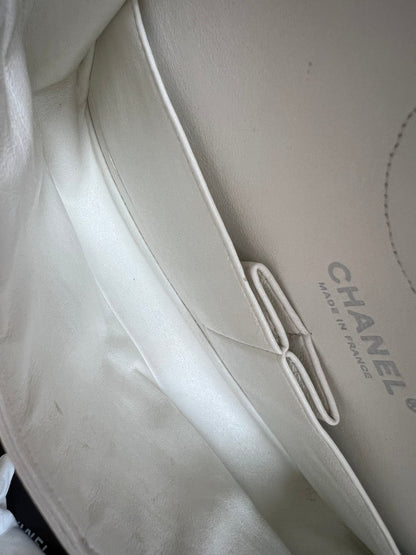Chanel Medium Classic Flap in White Caviar (RRP £9090)