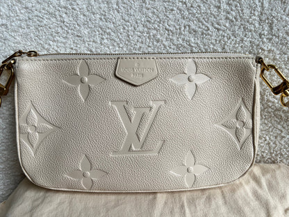 Louis Vuitton Multi Pochette Accessoires Creme Empreinte (RRP £2140)