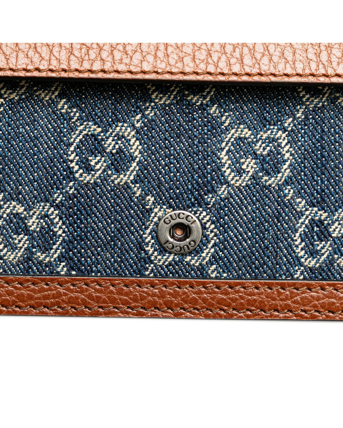 Super Mini Denim Crossbody Bag with Leather Trim