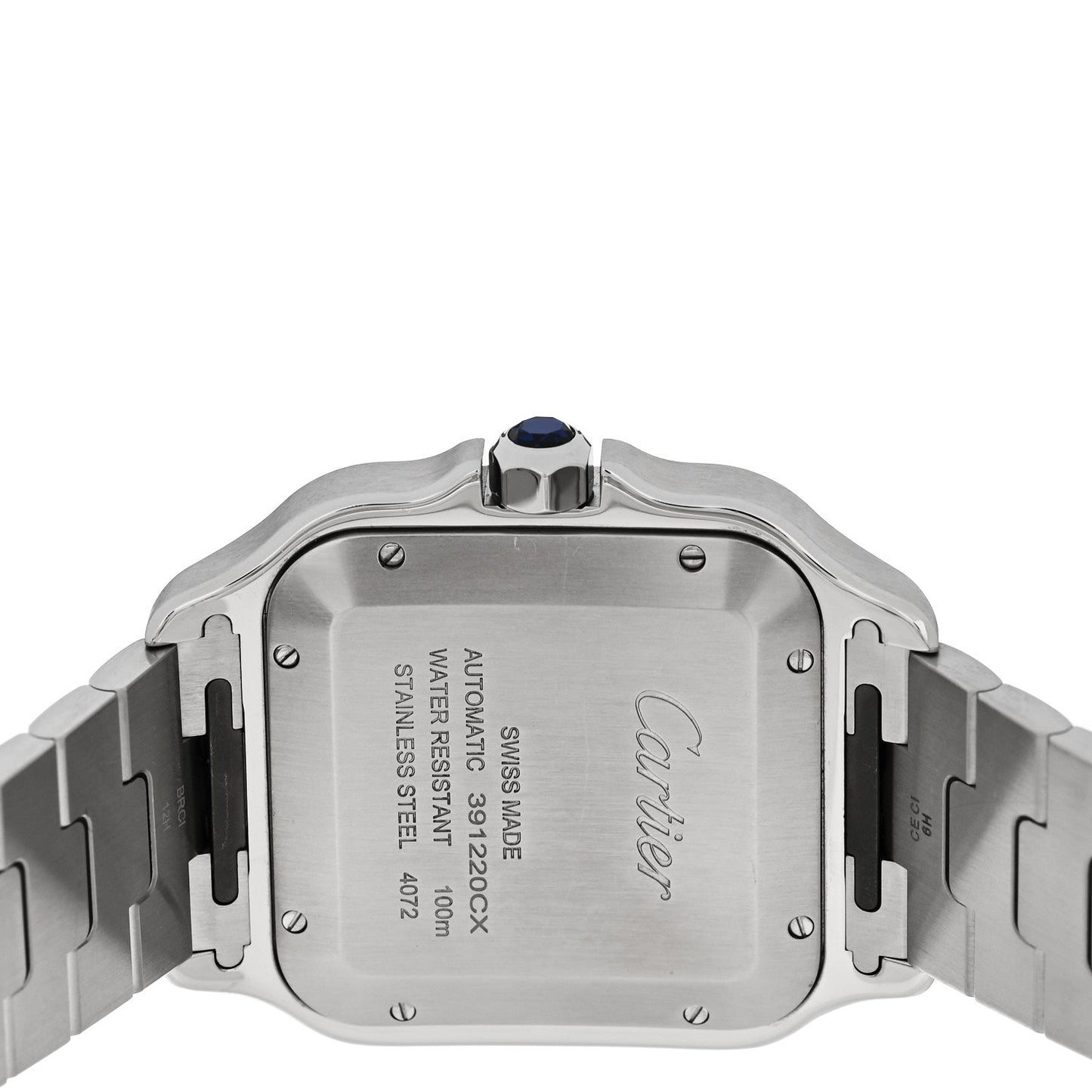 Stainless Steel 39.8mm Santos De Cartier Automatic Watch Grey