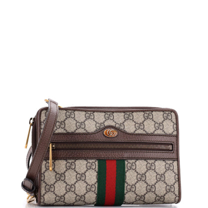 Ophidia Double Zip Crossbody Bag GG Coated Canvas Small