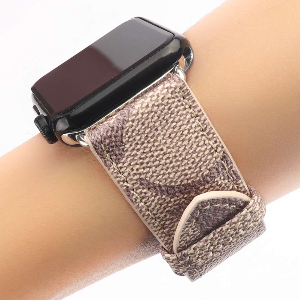 Coach Apple Watch Band Beige Leather