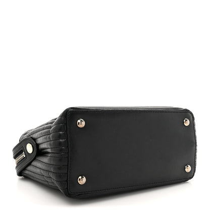 Fendi Shiny Nappa Trapuntata Chain Small DotCom Chain Satchel Black