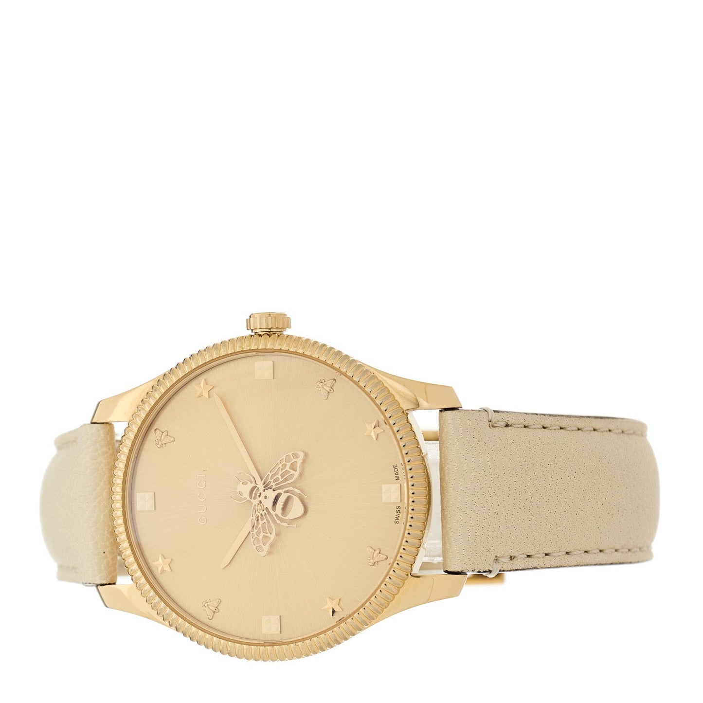 Stainless Steel Calfskin 36mm G-Timeless Bee Quartz Watch White
