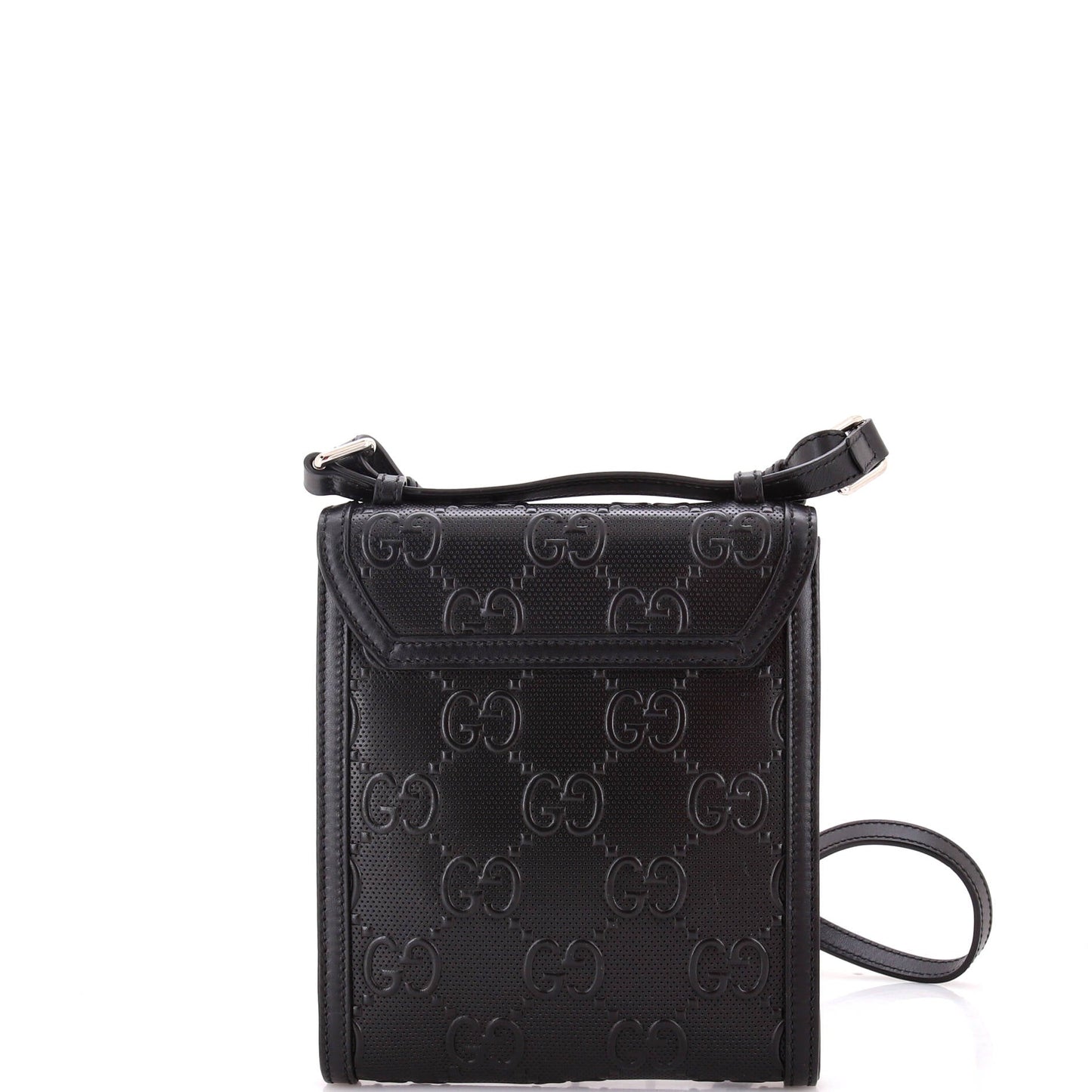 Flap Crossbody Bag GG Embossed Perforated Leather Small