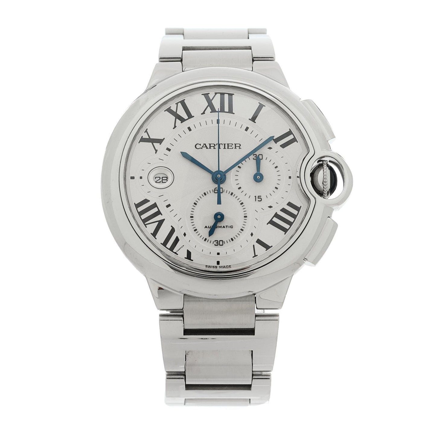 Stainless Steel 44mm Ballon Bleu De Cartier Chronograph Automatic Watch