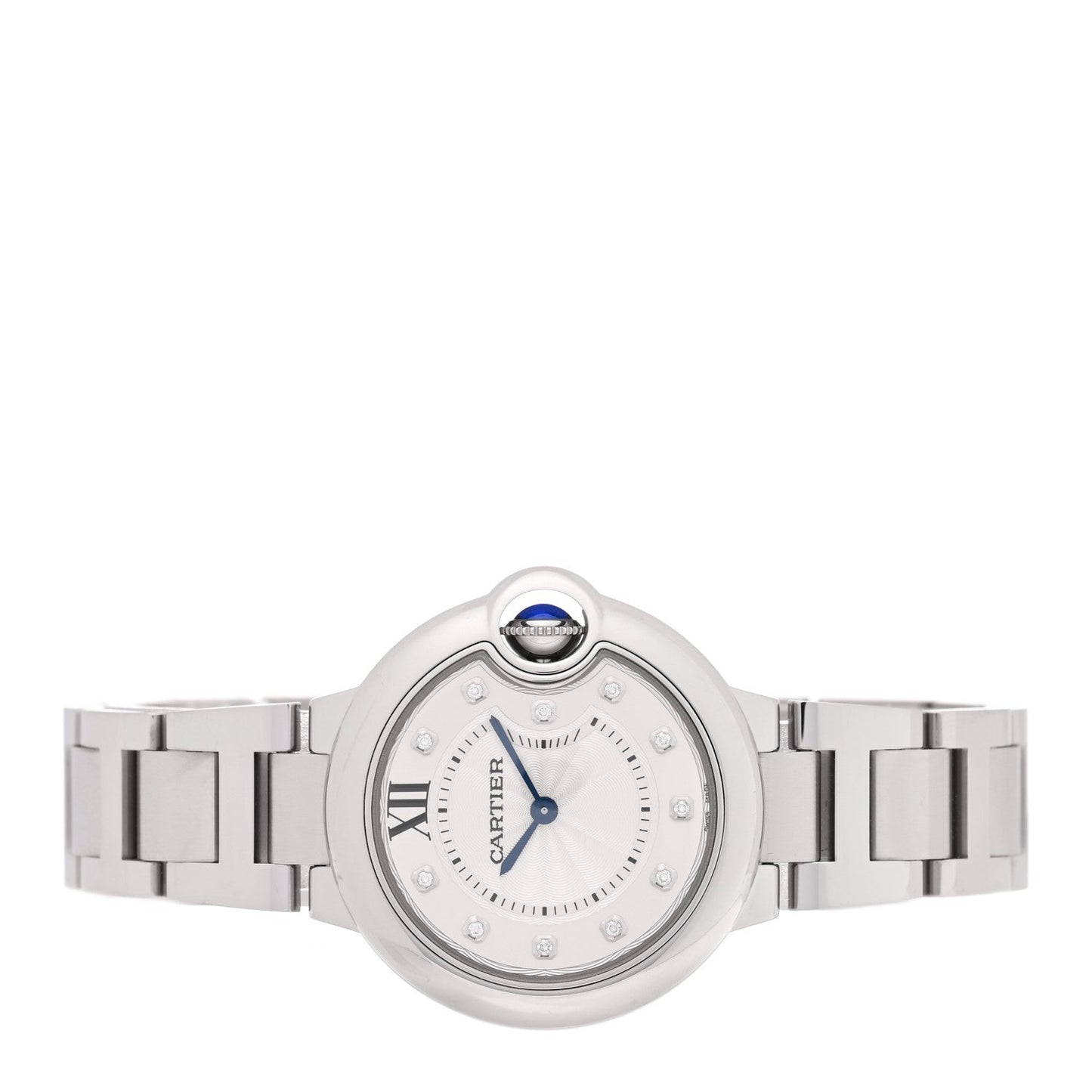 Stainless Steel Diamond 33mm Ballon Bleu De Cartier Quartz Watch
