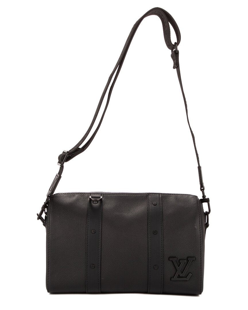 Louis Vuitton Black Black Aerogram Grained Calf Leather City keepall crossbody