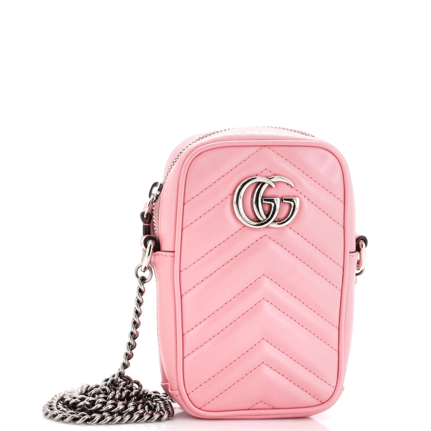 GG Marmont Vertical Phone Crossbody Bag Matelasse Leather Mini