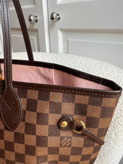 Louis Vuitton Neverfull MM Damier Ebene Rose Ballerine (RRP £1470)